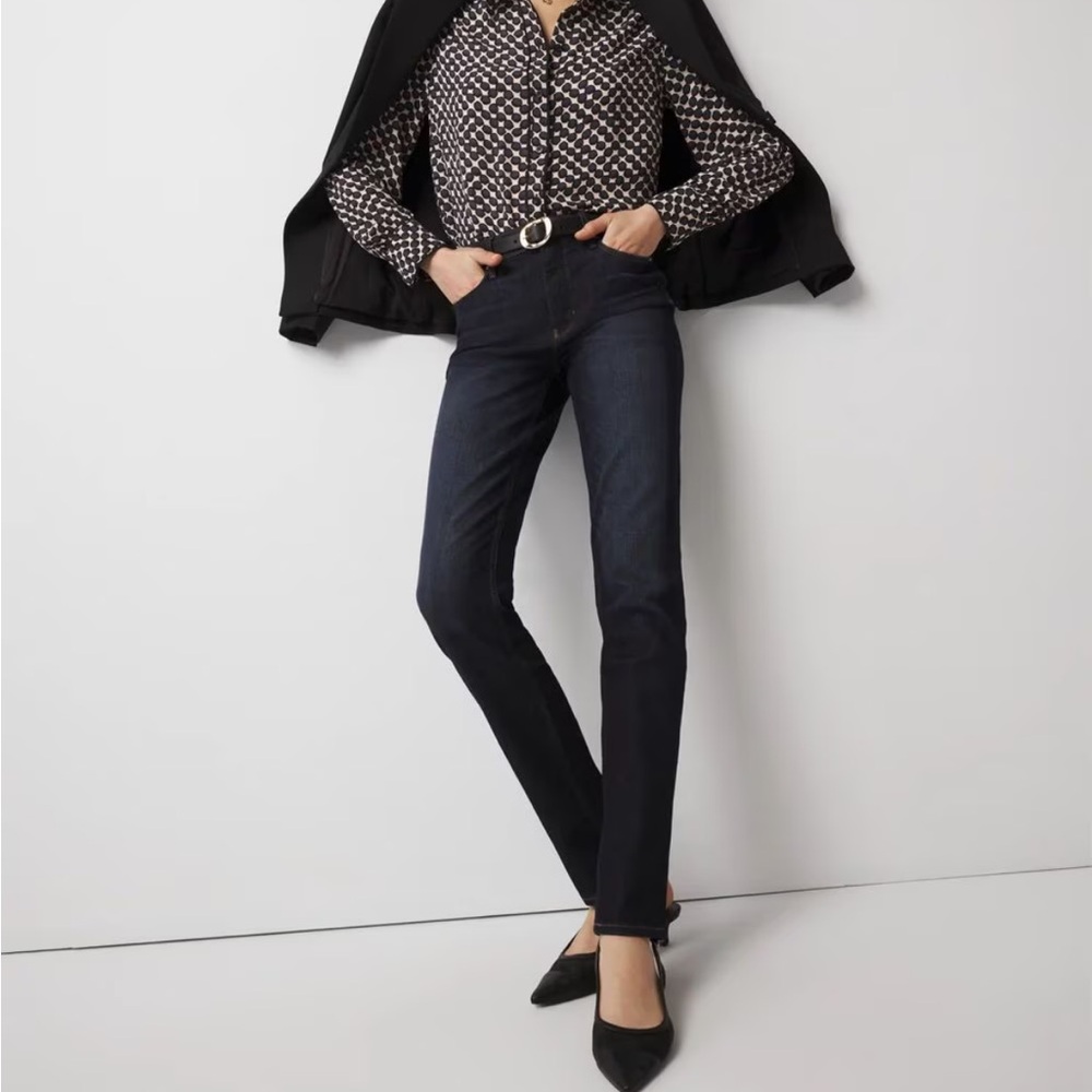 WHBM White House Black Market high rise slim moselle rinse jeans size 4 NWT